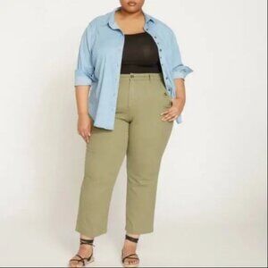 Universal Standard Casual Twill Pants​​​ Pistachio Plus Size 24